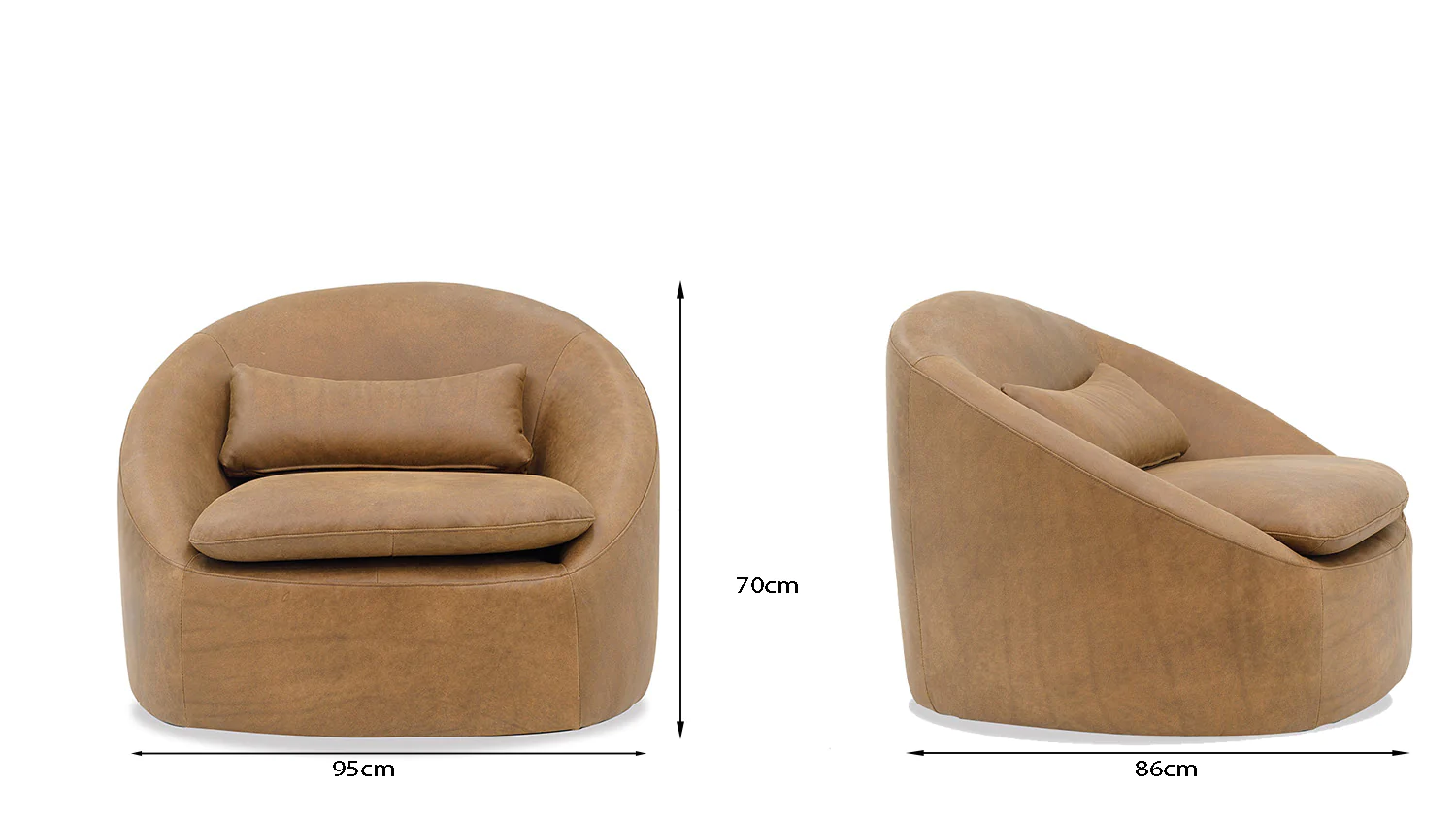 Ella Leather Swivel Chair - Image 5