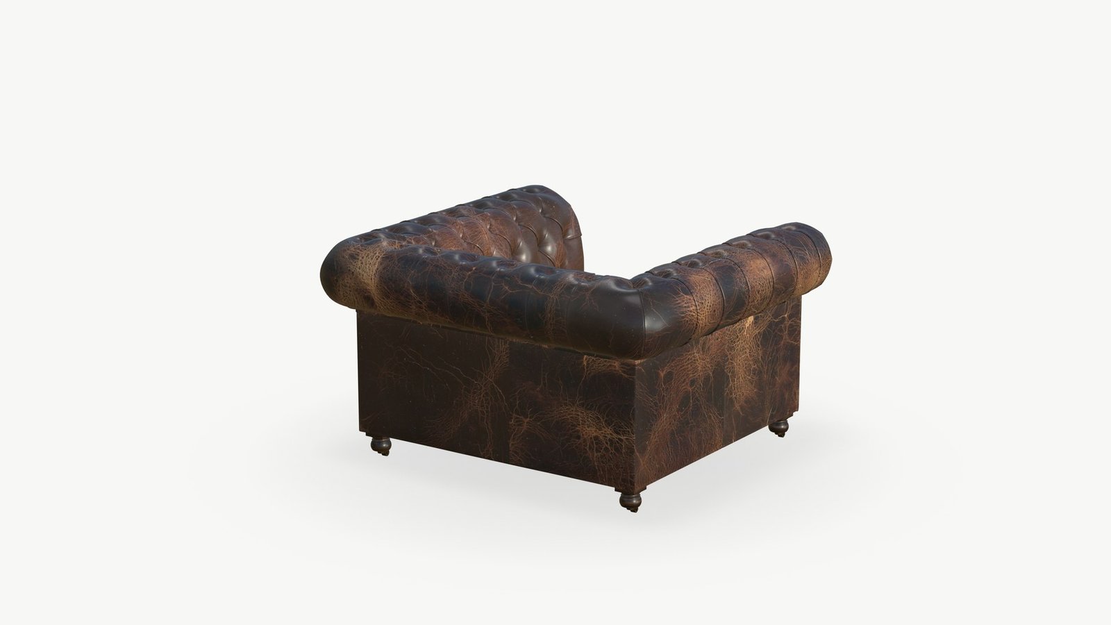 Chesterfield Leather Single Sofa Brown - Image 4