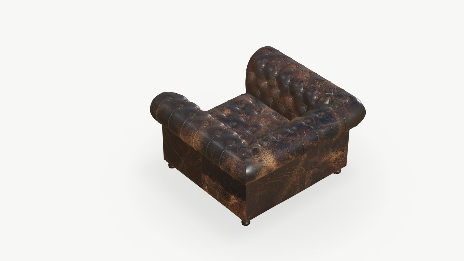 Chesterfield Leather Single Sofa Brown - Image 5