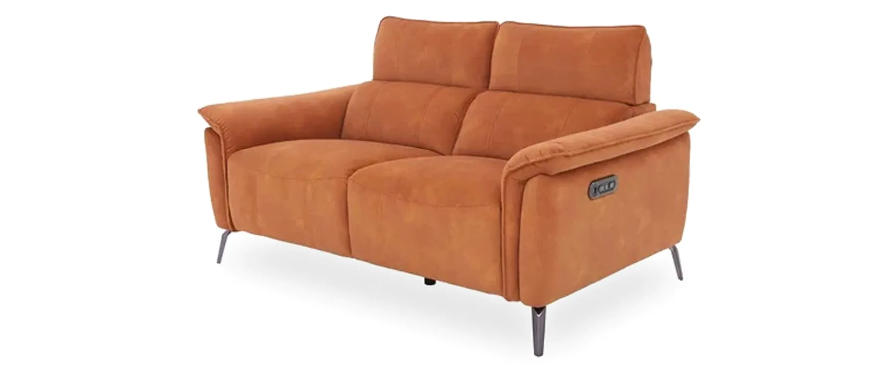 Truman Pumpkin Velvet 2 Seater Power Recliner - Image 3