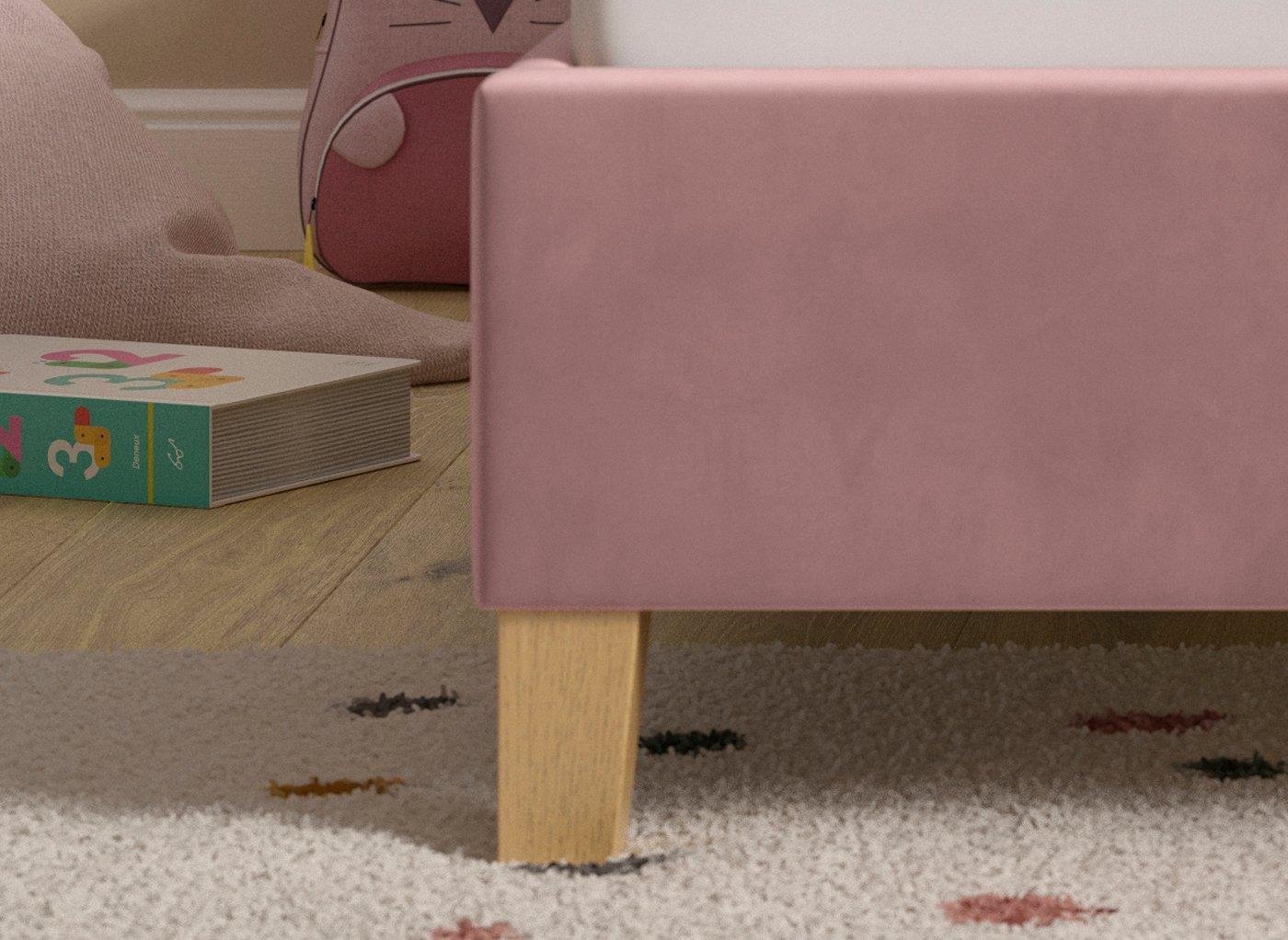 Rainbow Kids Velvet-Finish Bed Frame - Image 2
